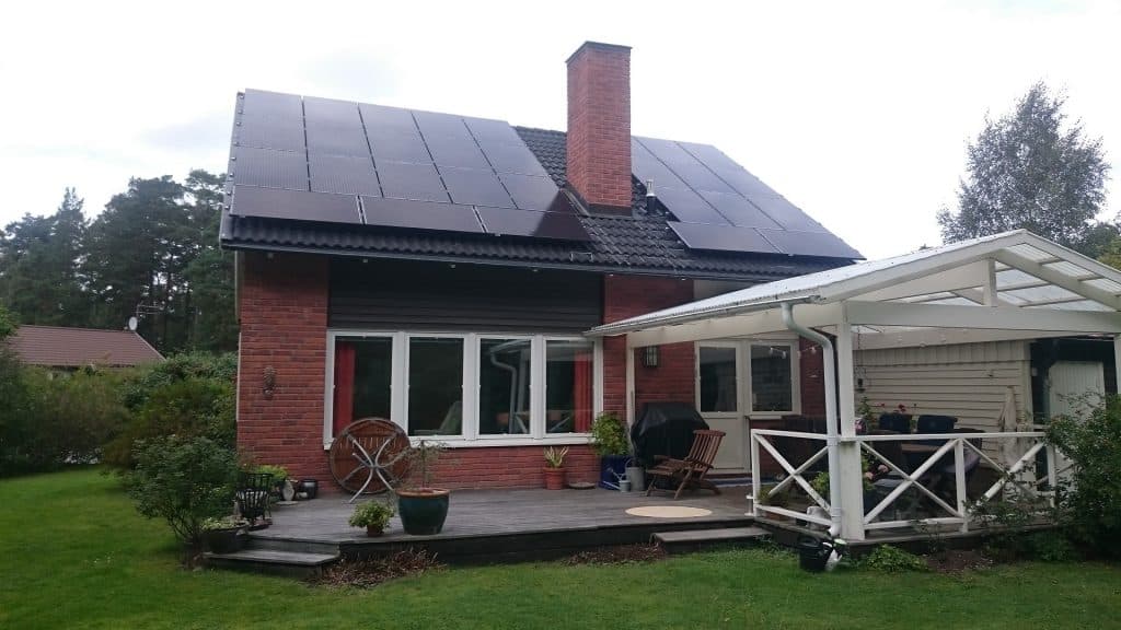 7,5kW solceller på villatak Uppsala